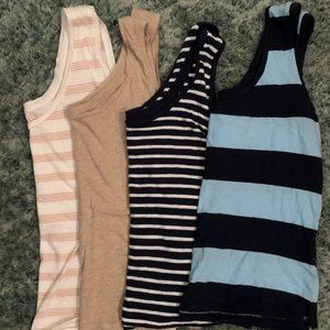 Set of 4 J.Crew Vintage Scoop Tanks: M